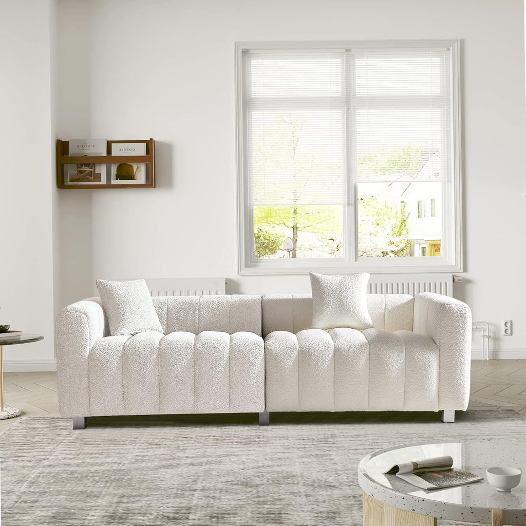 87.4" Modern 3 Seater Boucle Sofa Couch for Living Room
