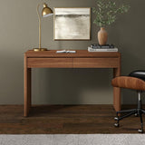 48" Modern Rectangular Wooden Home Office Desk Computer Desk Writing Table with 2 Storage Drawers, Medium Walnut