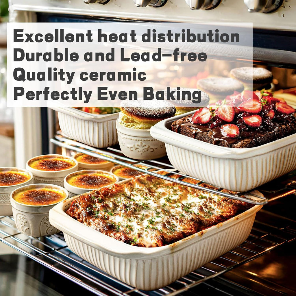 Casserole Dishes For Oven, Ceramic Dish, Large Lasagna Pan With Handles, Pan Casserole Dish, Rectangular Bakeware