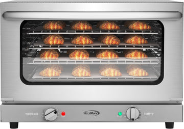 23 in. Commercial Countertop Convection Oven for Half-Size Pans with 4 Racks 1600W of Power in Stainless-Steel, ETL
