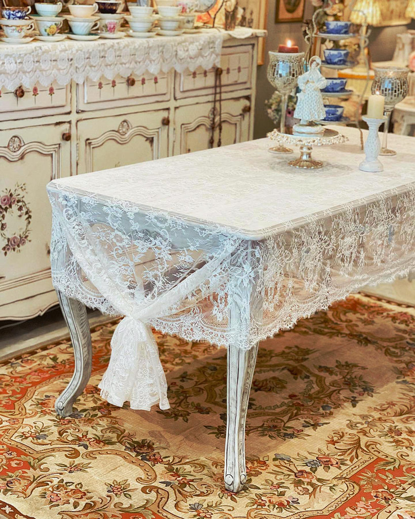 Rustic Ivory Wedding Tablecloths Lace Chic Rectangular