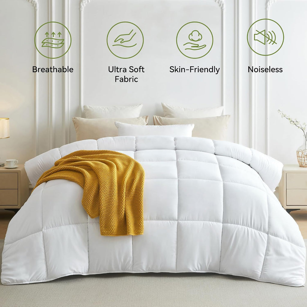 Down Alternative Queen Duvet Insert, White,90x90IN