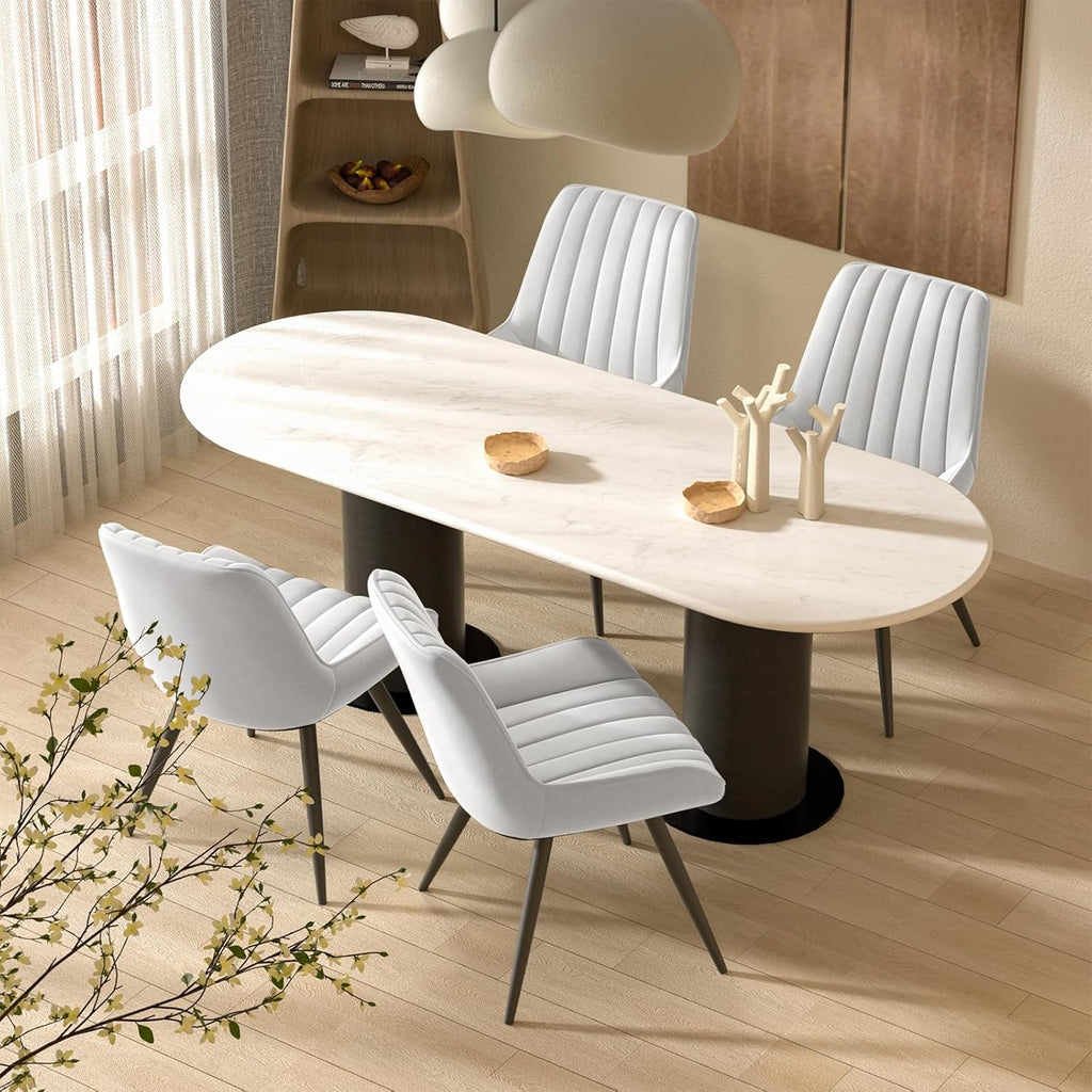 Modern Dining Chairs Set of 2, Comfy Dining Room Chairs with Thick Cushions