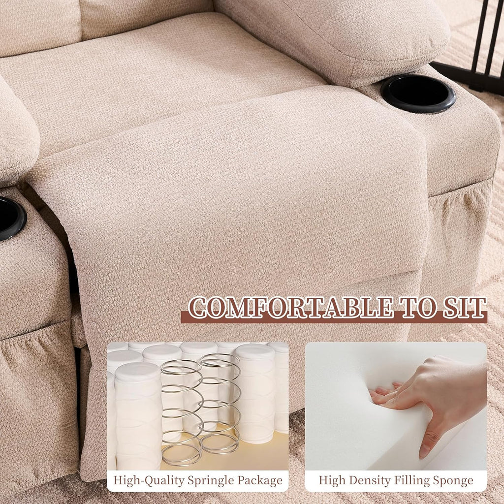 Recliner Chair for Adults, Nursery Glider Recliner with Massage and Heat, 360° Swivel Rocker Recliner, Manual