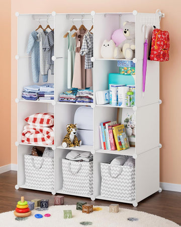 Baby Closet Organizer : Durable Baby Wardrobe for Closet - Customizable Baby Dresser Amoire Shelves - Waterproof