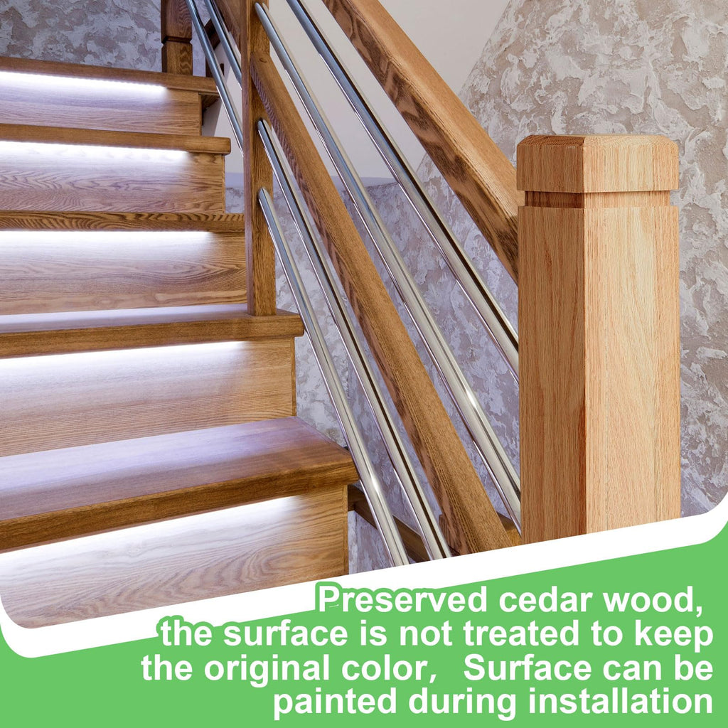 4 Pcs 3.5 x 48 Inch Red Oak Newel Post for Stair Handrail