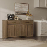 Buffet Cabinet with Storage Tall Modern Console Storage Cabinet with Doors and Shelves 90" Long Wooden Sideboard
