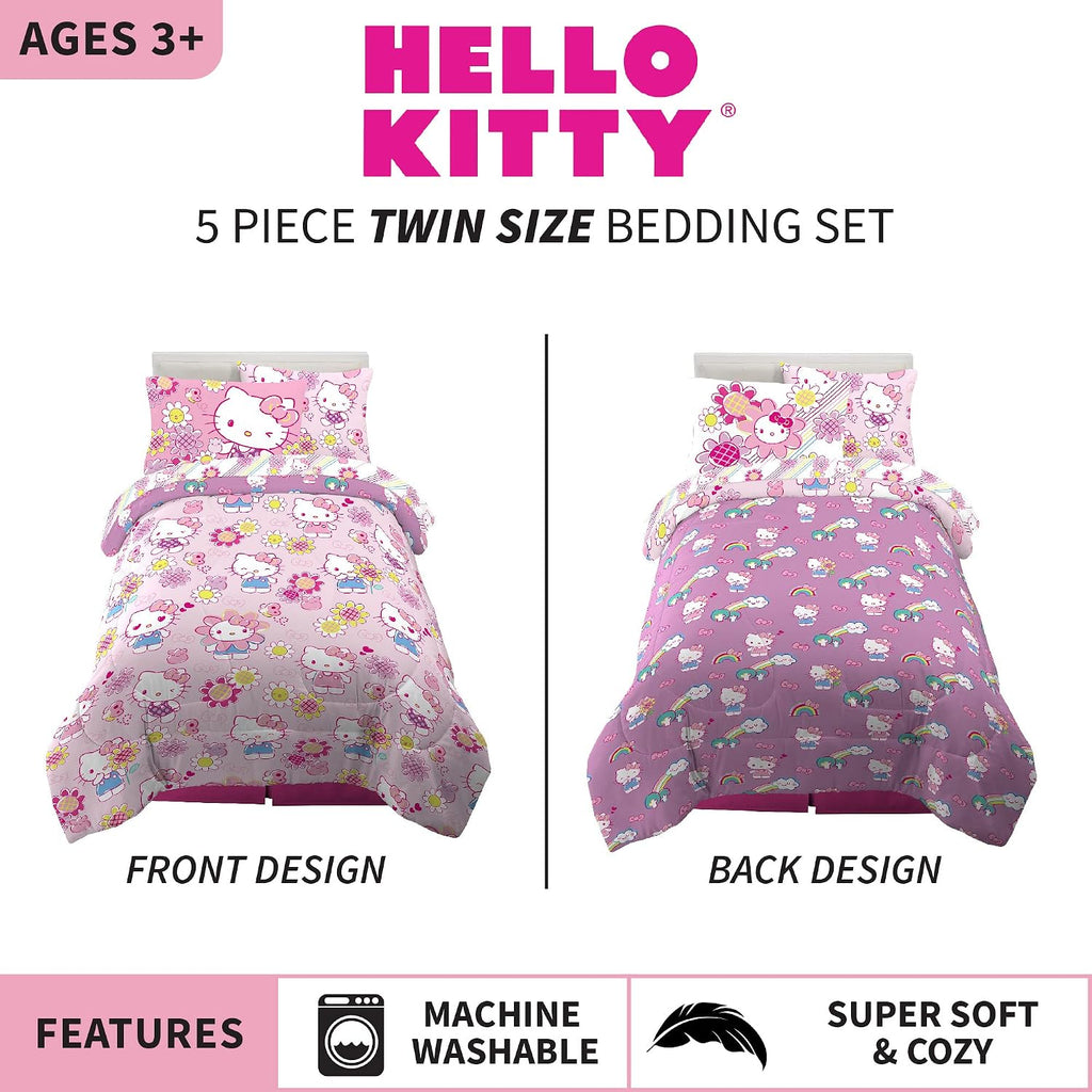 Kids Bedding Super Soft Comforter and Sheet Set with Sham, 5 Piece