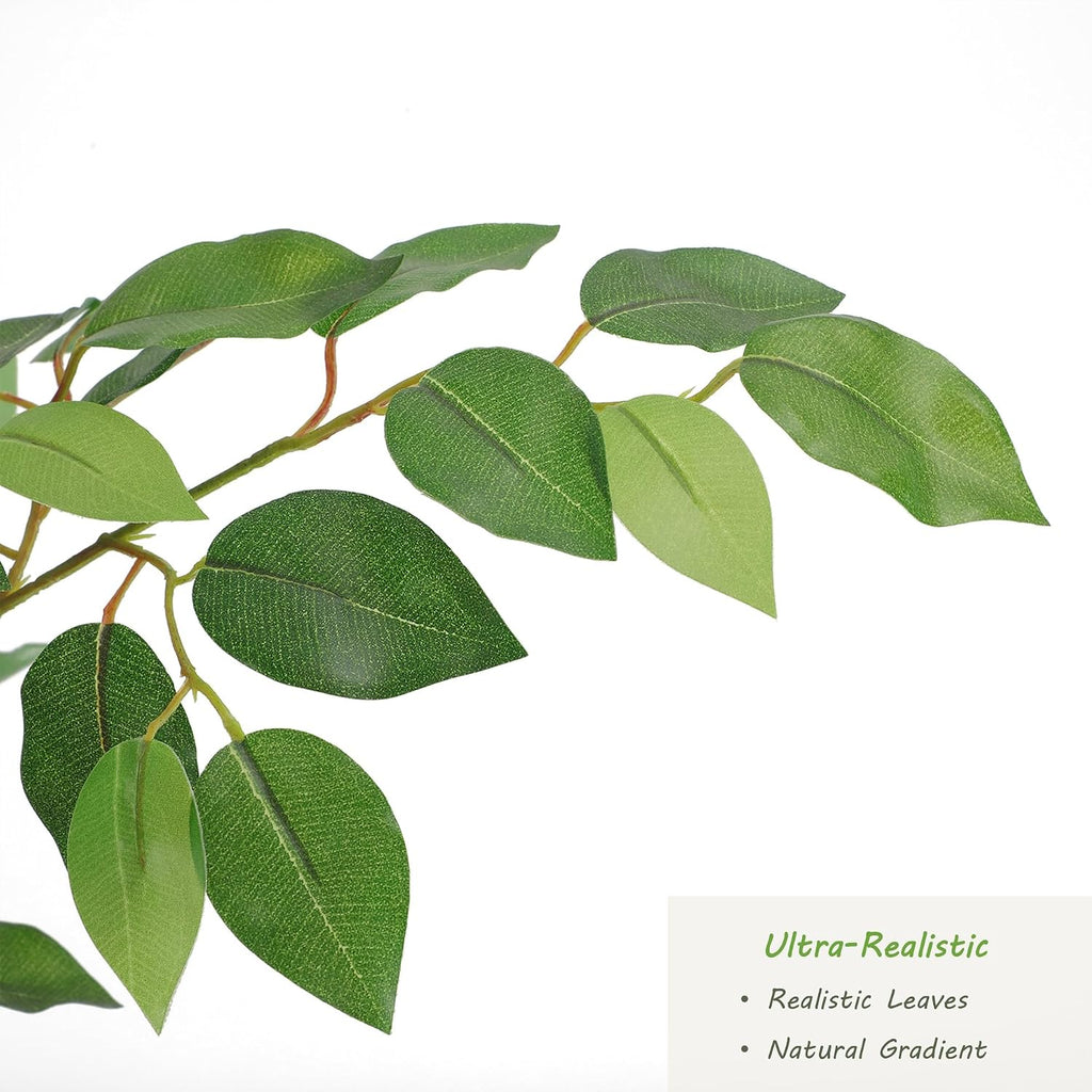 Tall UV Resistant Ficus Tree Artificial,8ft(96in) Realistic Texture Potted Faux Ficus Tree, Fake Trees Indoor Outdoor