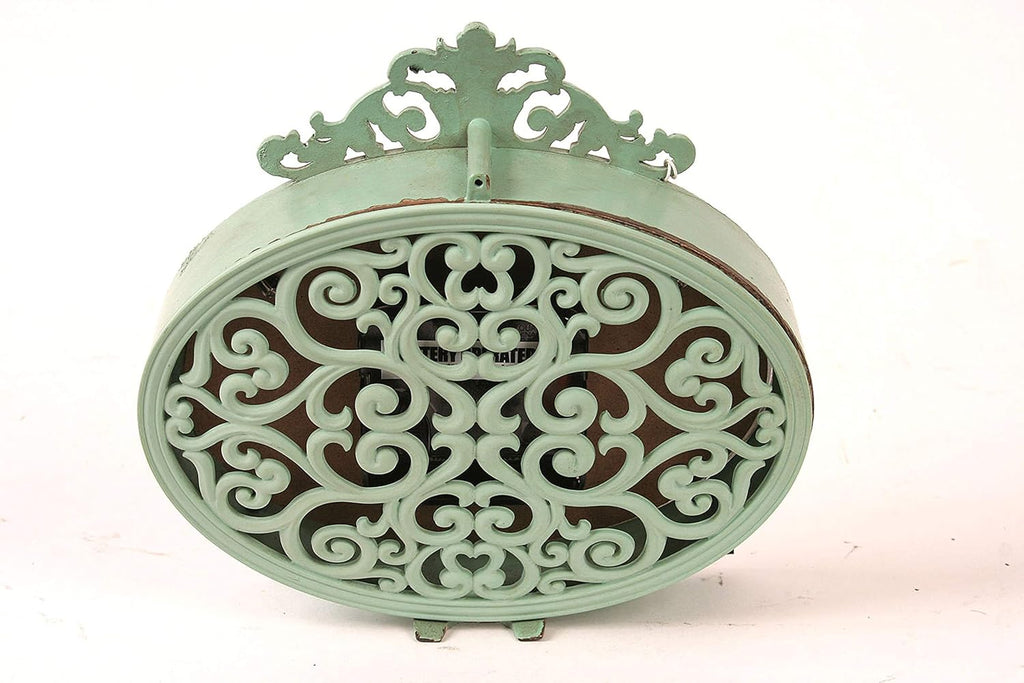 Creative Co-Op Green Antiqued Pewter Mantel Clock