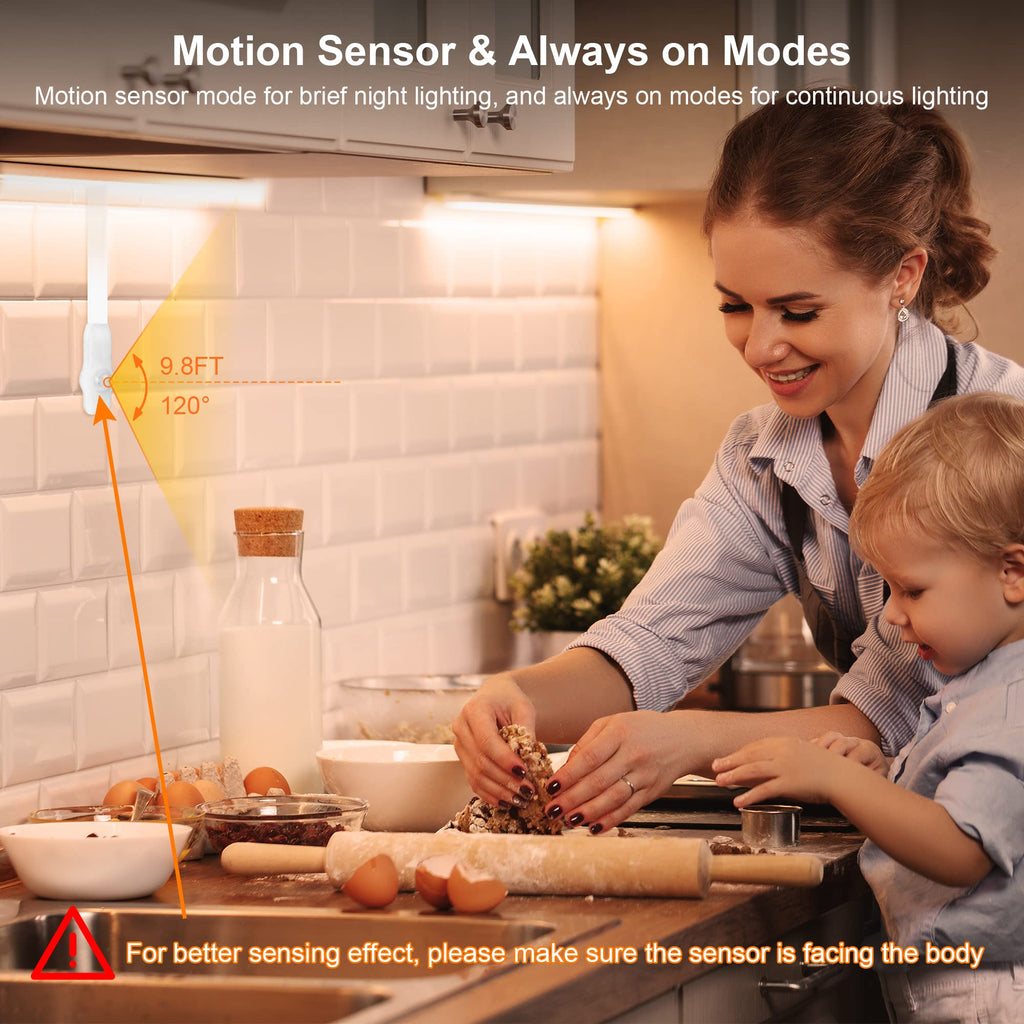 10 PCS Motion Sensor Under Cabinet Lights Kit