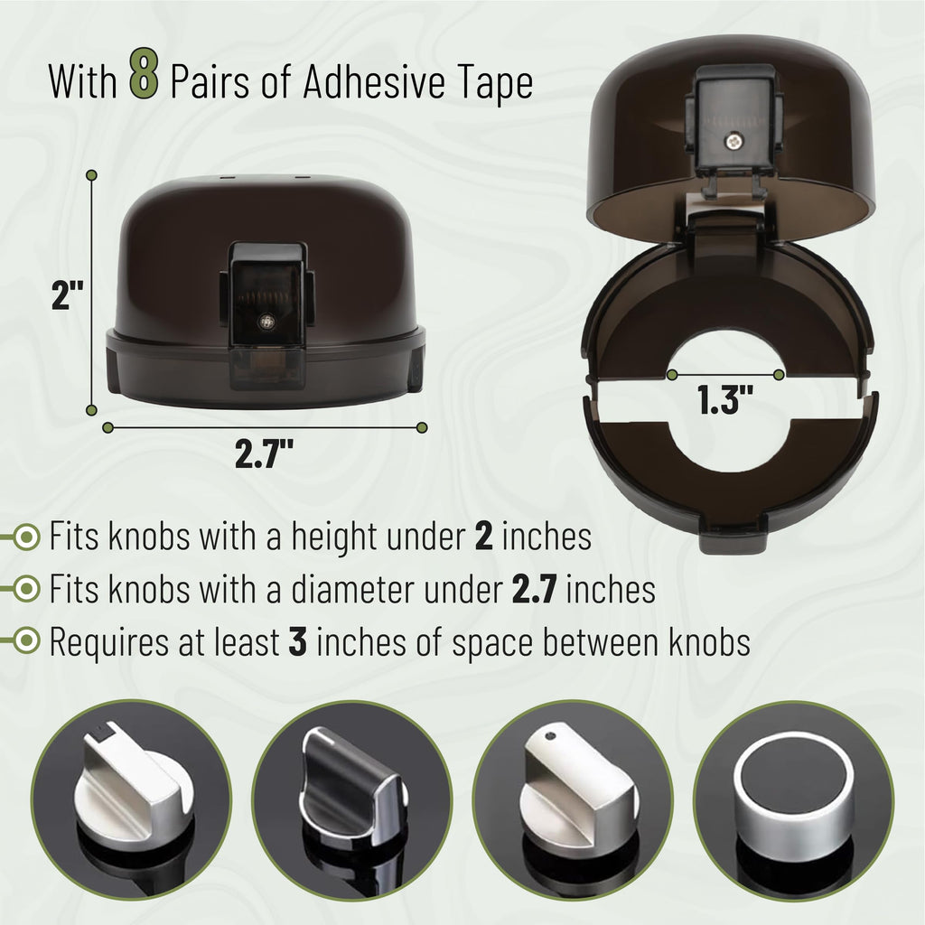 Bates- Stove Knob Safety Covers, 5 Pack Black Universal Size