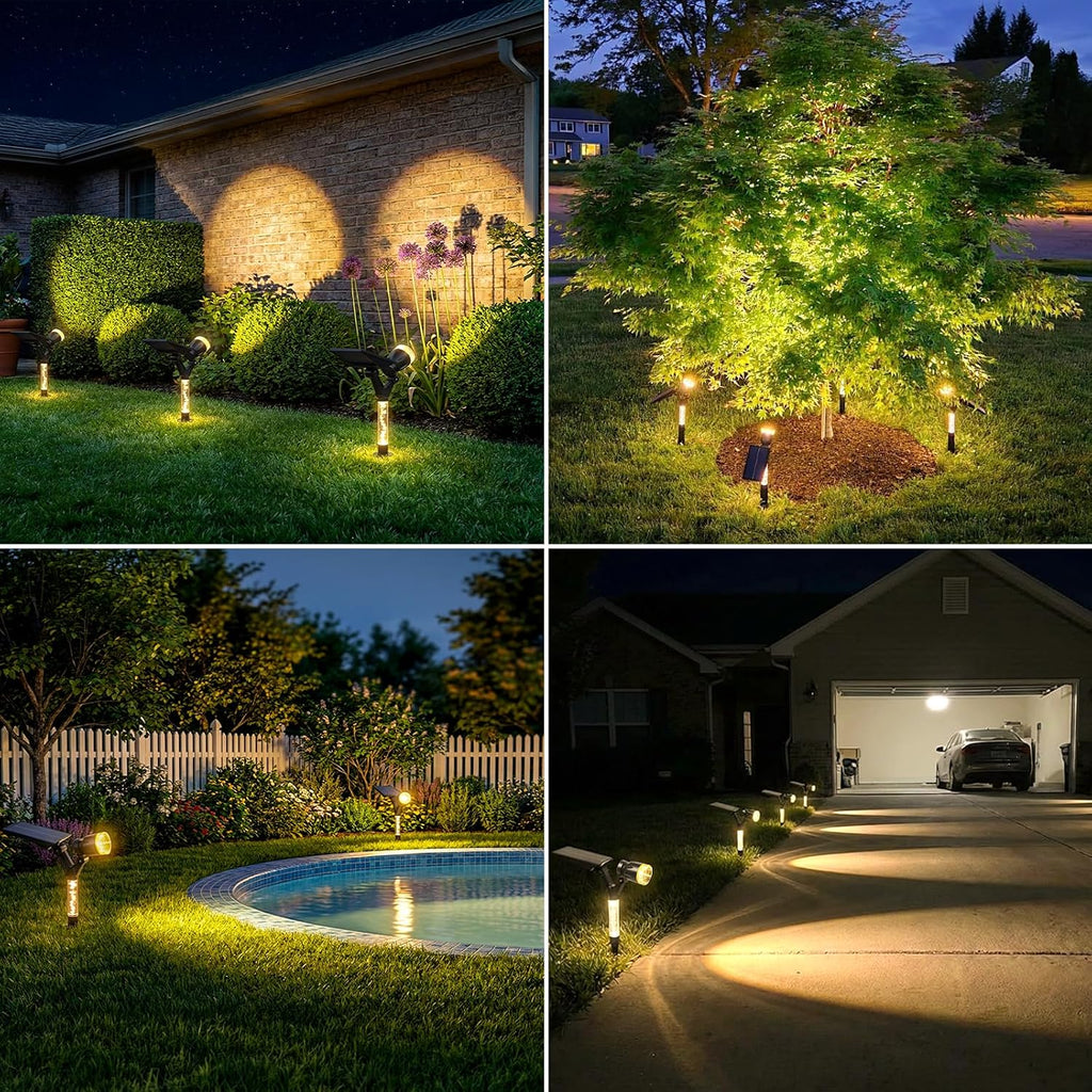 Spot Lights Outdoor Waterproof Spotlights, Warm White 4 Pack | Solar Lights Outdoor for Yard Pathway Tree House