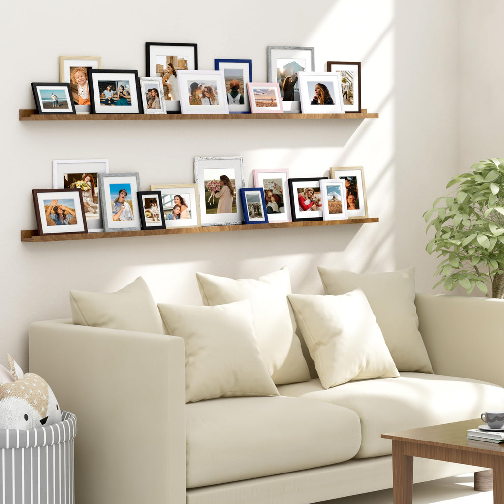 5x7 Picture Frames Set of 4, for Wall or Tabletop, Rustic Brown