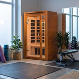 DYNAMIC SAUNAS Barcelona 1- to 2-Person Low EMF FAR Infrared Sauna with Red Light Therapy & Bluetooth Speakers |