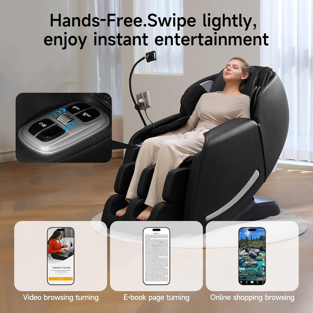 Massage Chair Full Body with Unique Phone Controller, Zero Gravity 3D SL-Track Recliner with APP Control, Child