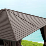 10' x 10' Hardtop Gazebo Canopy with Galvanized Steel Roof, Aluminum Frame