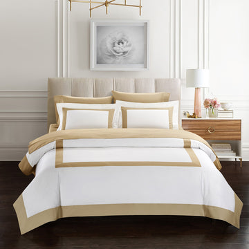 Bicolore Collection Duvet Covers Set 3 Pieces Do Not Include Filling ClassIC European 100% Egyptian Cotton Sateen