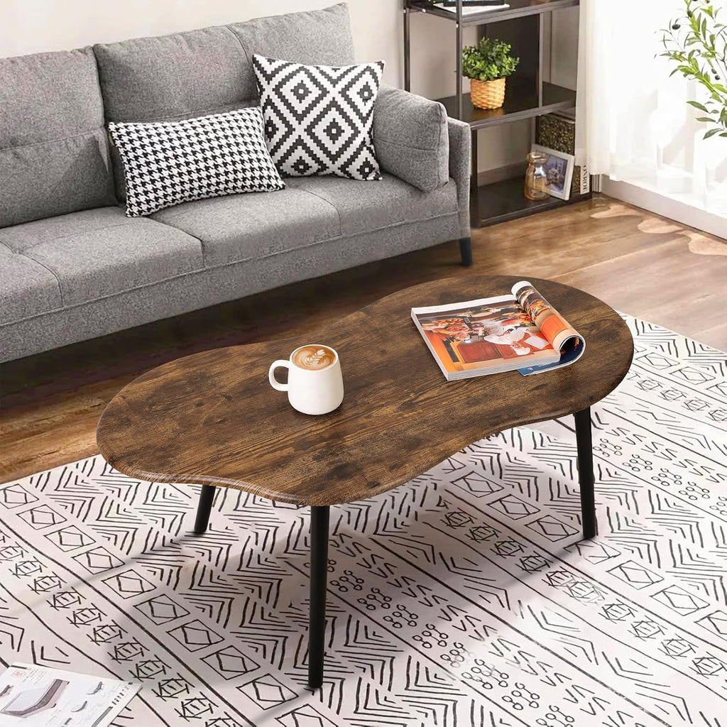 Small Coffee Table Cloud Shape Coffee Table Industrial Coffee Tables Wood Irregular Center Floor Tables Mid Century