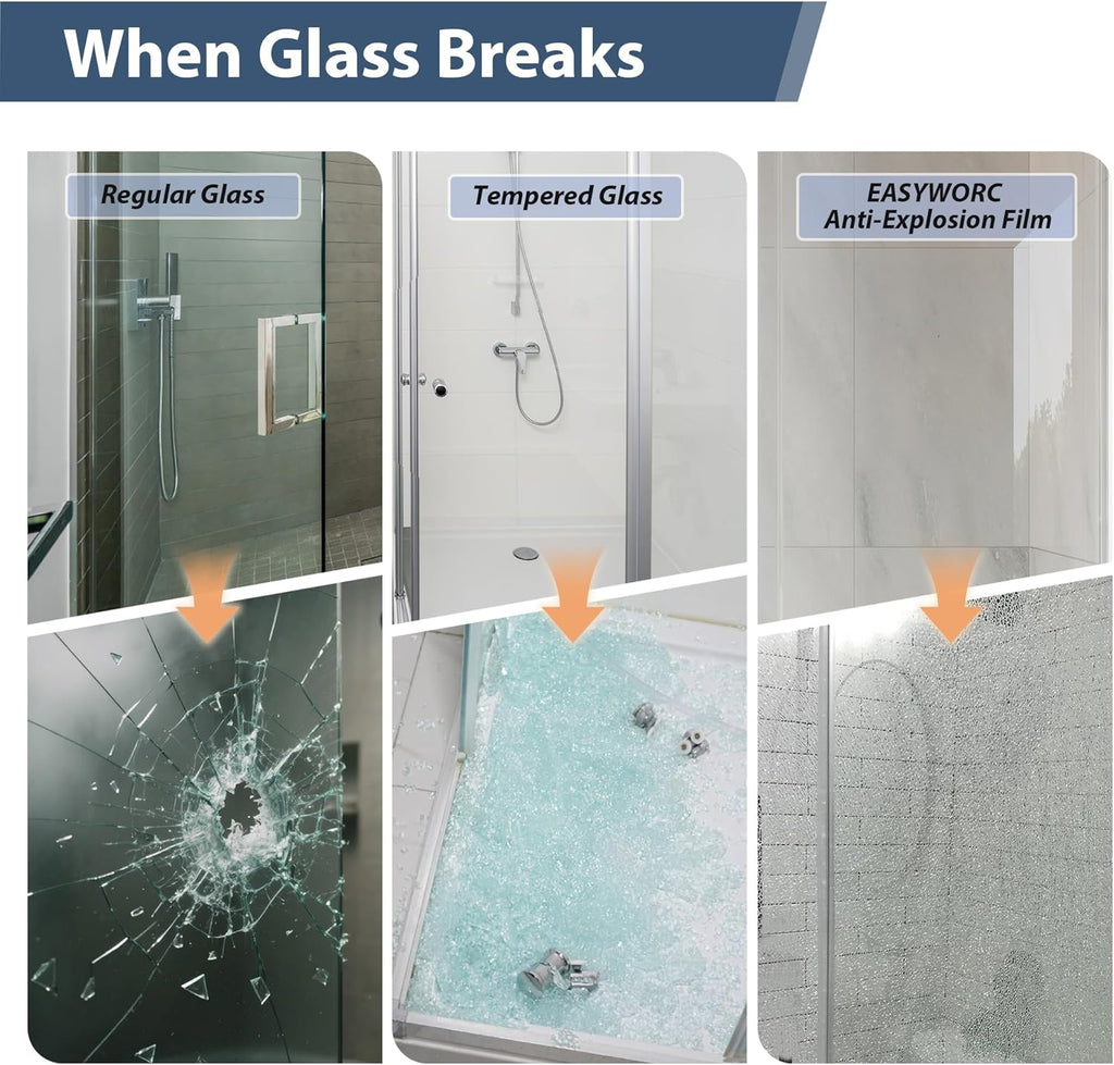 Frameless Shower Door, 43-48" W x 76" H Sliding Glass Shower Door