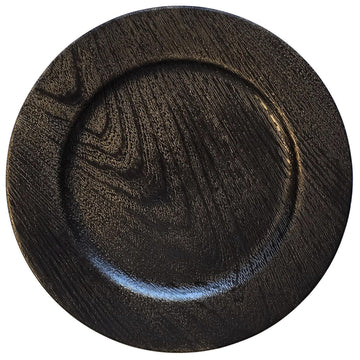 13" Antique Black Charger Plates, Round Charger for Dinner Plates, Farmhouse Plate Chargers, Rustic Table Chargers