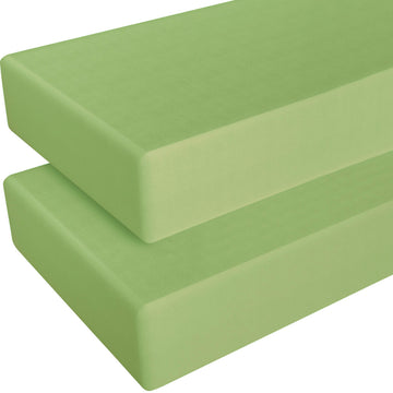 Microfiber Crib Fitted Sheets, 2 Pack, 28 x 52, Green