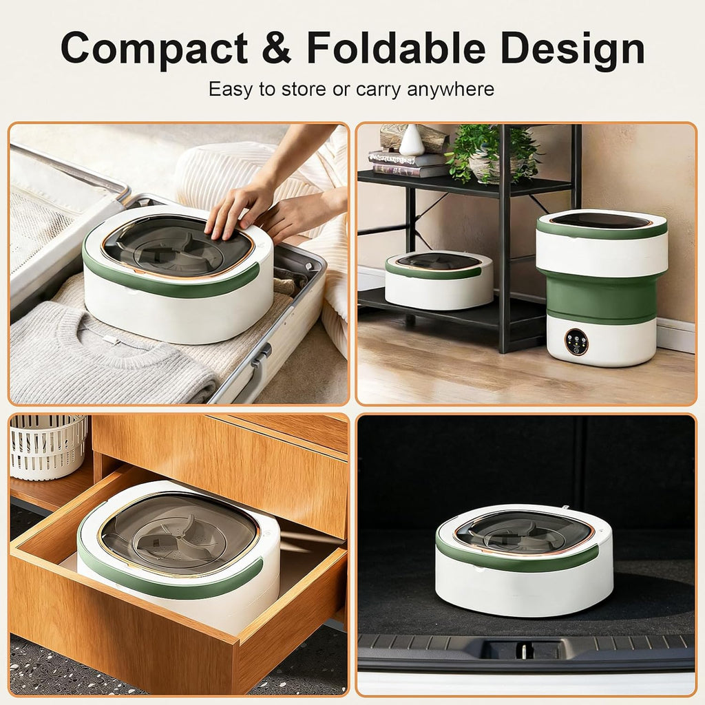 Portable Washing Machine - 20L Mini Foldable Washer with Spin Basket, 3 Cleaning Modes & Deep Cleaning for Small