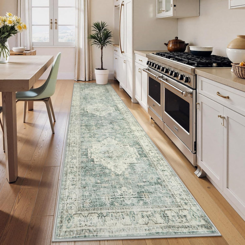 Washable 2.5x10 Runner Rugs Bathroom, Boho Kitchen Floor Mat Long Rug Runners for Hallways Non Slip, Farmhouse
