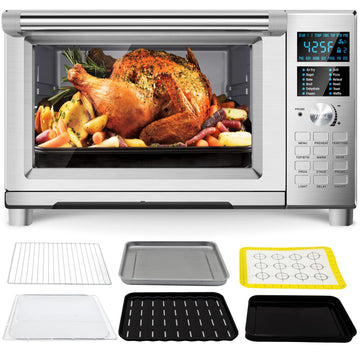 Bravo Air Fryer Toaster Oven Combo, 12-in-1 Smart Convection Ovens Countertop 30QT with Integrated Digital