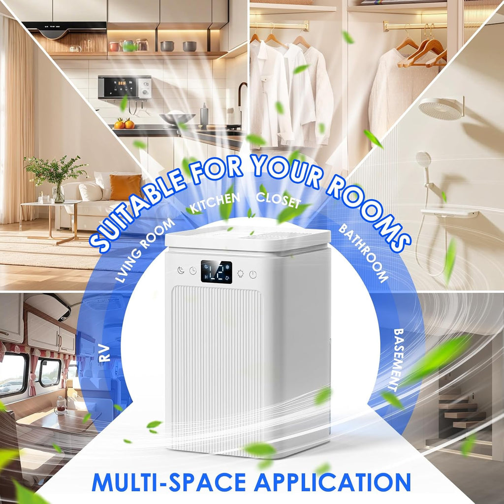 Dehumidifier,75 OZ Water Tank, Quiet Dehumidifiers for Home,Basement, Bedroom,Bathroom, RV,Closet with Auto Shut Off