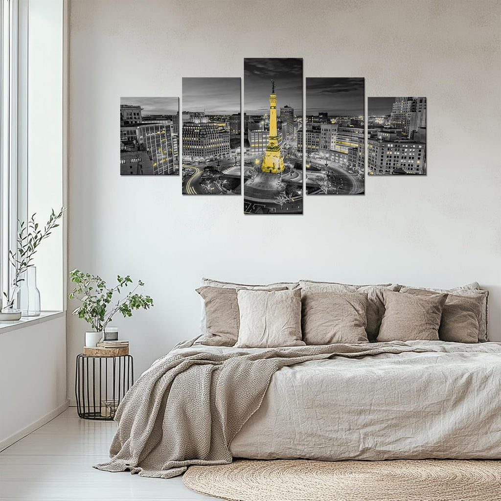 Indianapolis Skyline Wall Art Indiana Canvas Print(60x32 inches) | Indianapolis Wall Art, Indiana Soldiers & Sailors