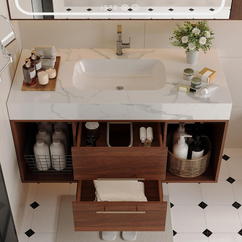 40" Floating Bathroom Vanity with Ceramic Sink