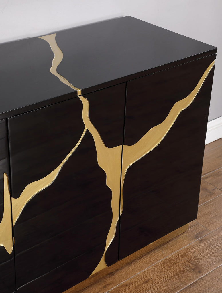 Taylor 66" High Gloss Lacquer Sideboard - Black