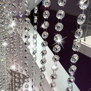 33ft Acrylic Crystal Beads Garland 14mm Chandelier Gem Beads Chain Hanging Crystals Beads Strings for Wedding Party