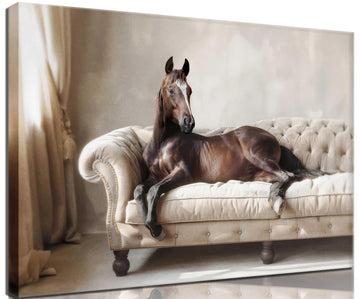 Farmhouse Horse Wall Art Vintage Rustic Horse Posters Prints Brown Horses Canvas Gallery Painting Horses On Couch