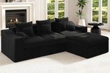 101" Modular Couch Sectionals with Ottoman, Big Comfy Cloud Couches, L Shaped 4 Seat Modular Sectional Sofa