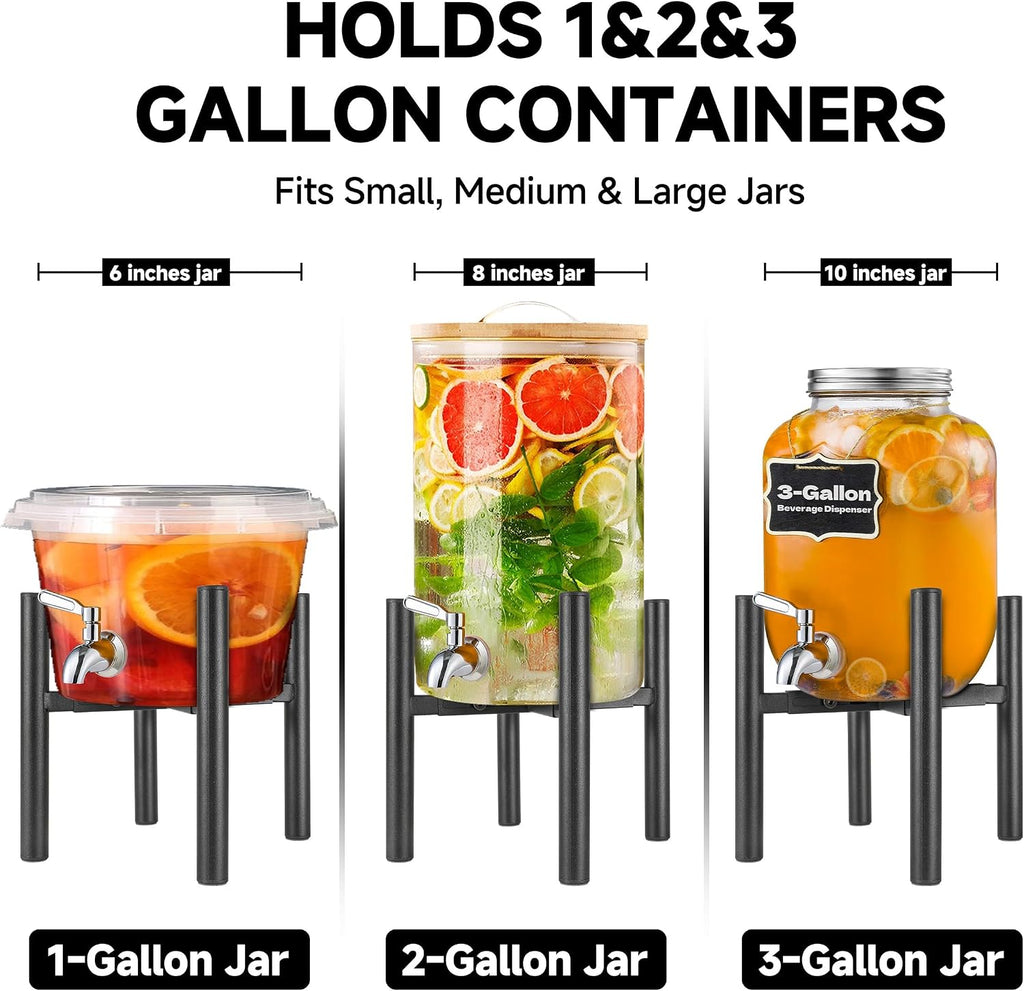 Adjustable Drink Dispenser Stand,Beverage Dispenser Stand only,Fit 1-3 Gallon Container,Water Jug Jar,Beverage