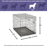 42-Inch iCrate for Large Breeds, 71-90 lbs, Single Door Folding Dog Crate with Divider Panel