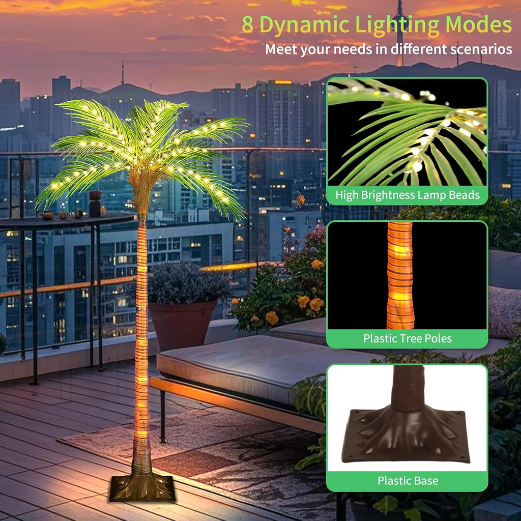 Artificial Palm Trees for Outdoors Pool Decorations, Artificial Trees Decor Indoor, Lighted Trees for Tiki Bar