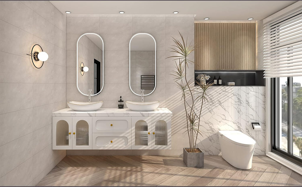 22 X 16 inch LUXURY GOLD rim Oval Vessel, Above Counter Bathroom Sink, Porcelain Ceramic Vessel Vanity Sink