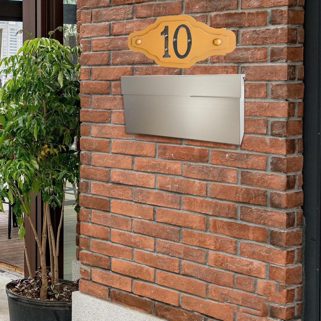 Stainless Steel Wall Mounted Mailbox Outdoor Mailbox with Rain Cover