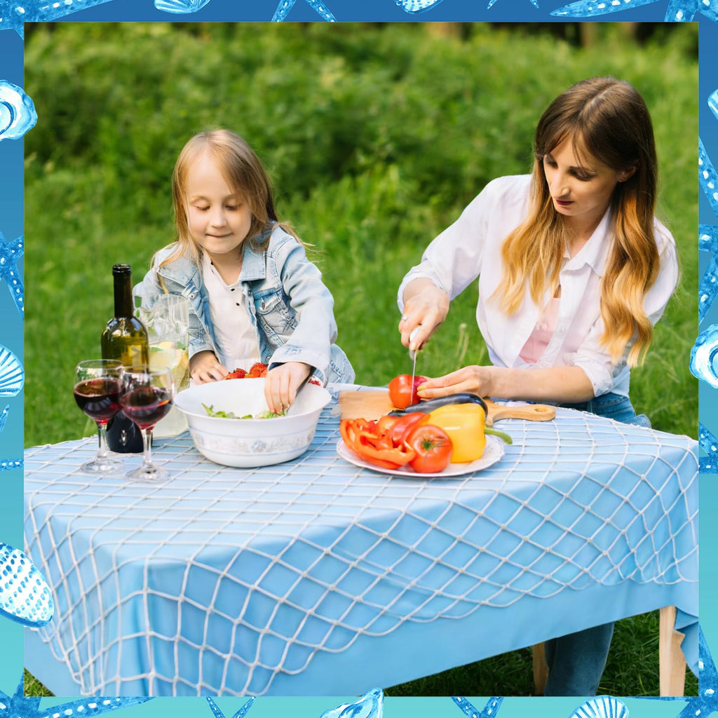 8 Pcs Fish Net Decorative and Tablecloth Set