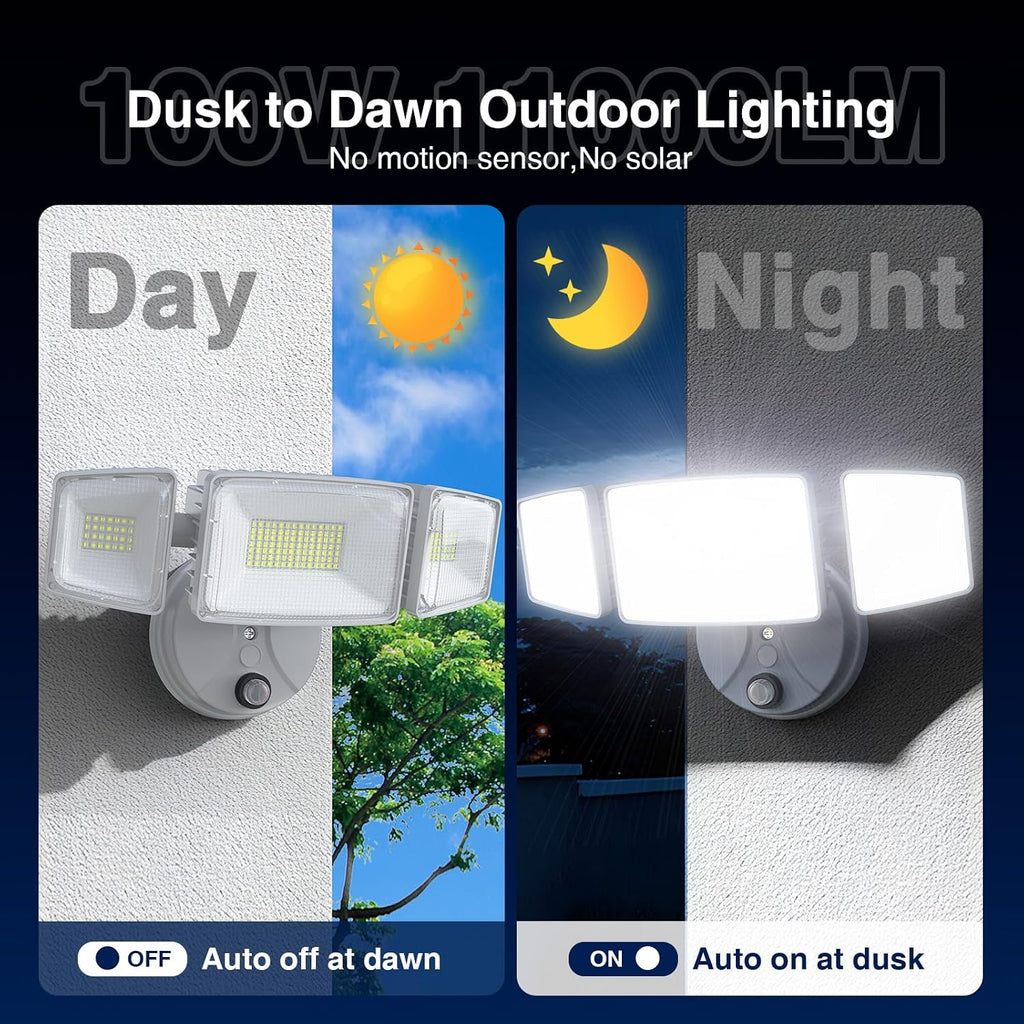 100w Dusk to Dawn Outdoor Lighting,11000LM Led Outdoor Light from Dusk Till Dawn,Super Bright Flood Light,IP66