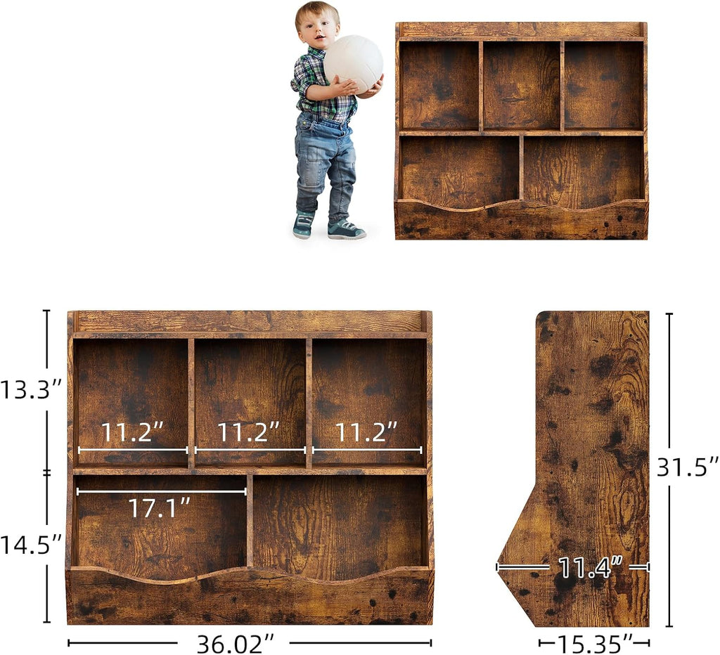 Toy Bookshelf and Bookcase, Multi Shelf with Cubby Organizer Cabinet for Storage Books and Toys