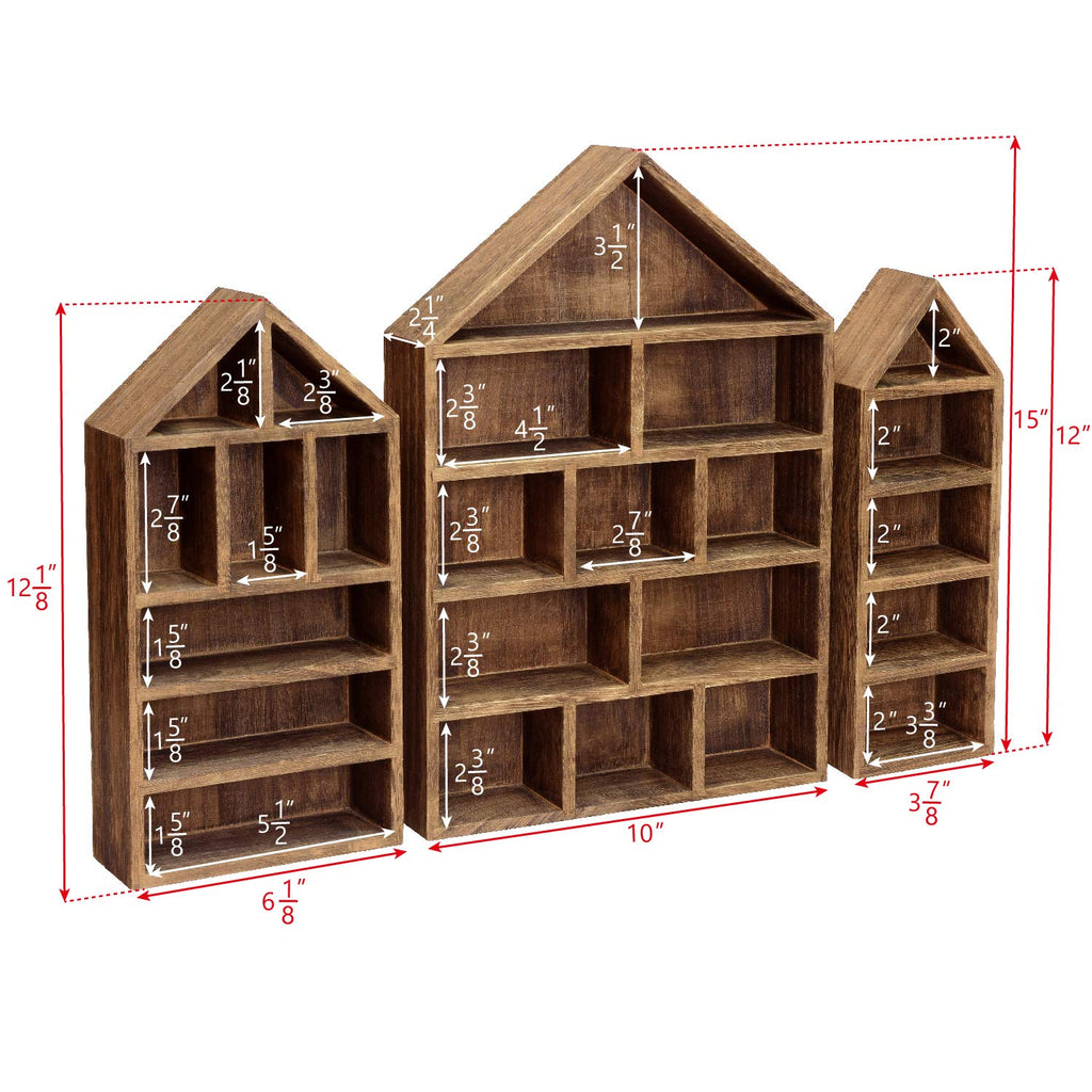 Wooden Shadow Box Display Shelf Organizer