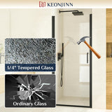 32" W x 72" H Frameless Pivot Shower Door, 1/4" (6mm) Clear SGCC Tempered Glass Shower Door