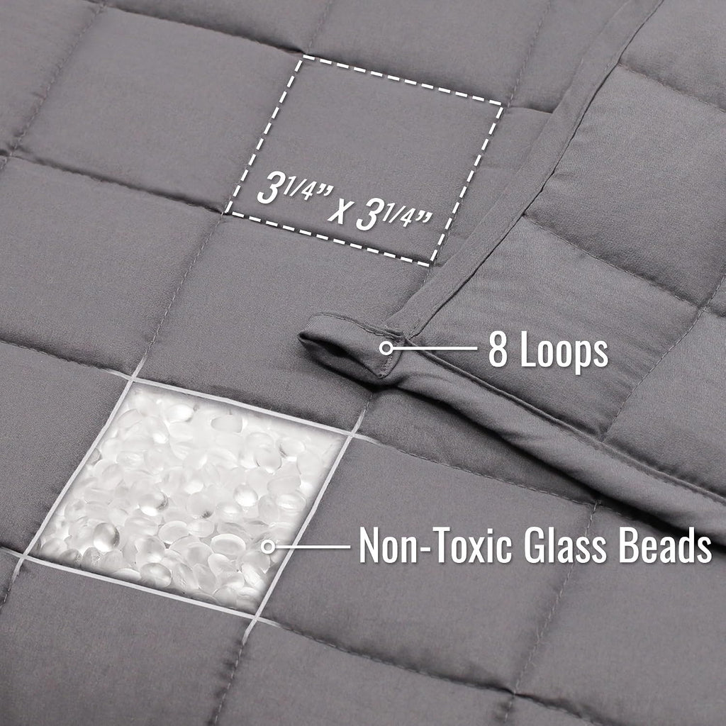 DMI Microfiber Weighted Blanket Queen | 17 lb Heavy Blanket | 80" x 60" Breathable | Soft Microfiber with Glass Beads