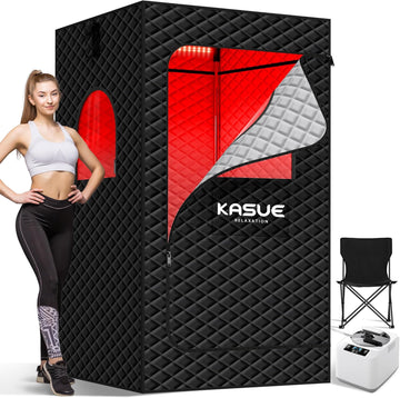 Portable Steam Sauna Tent for Home, Infrared Sauna with 3L Steamer, 9 Temp Levels & 99 Min Timer