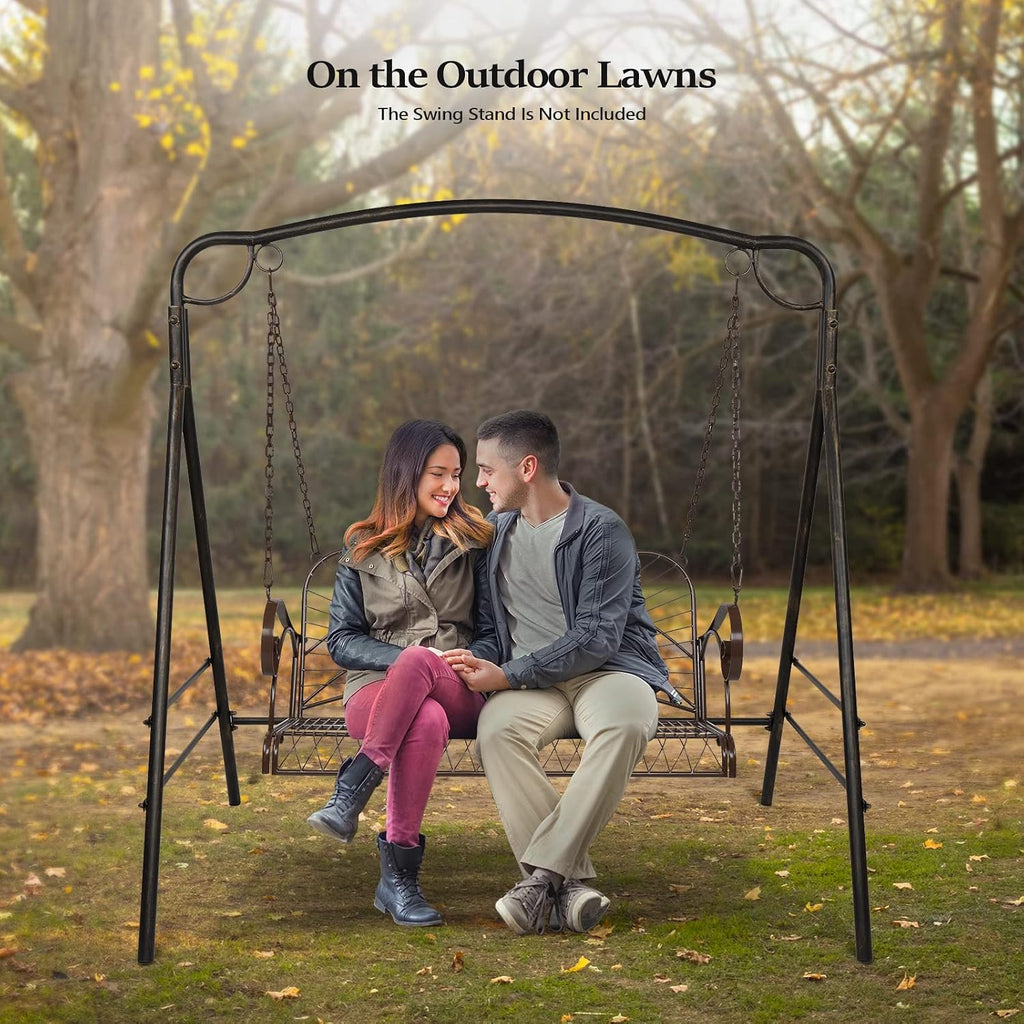Heavy Duty Metal Porch Swing, 660 LBS Outdoor Swing Bench, Slimline | Heavy-Duty Steel Frame; Supports Up To 660 Lbs;