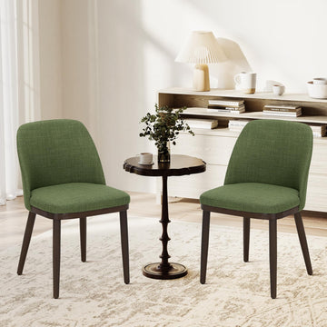 Upholstered Dining Chairs Set of 2, Modern Kitchen Chairs with Back, Leather Side Dining Room Chairs with Wood Legs